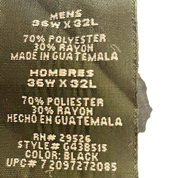 George Mens Dress Pants Black Polyester Rayon Blend Relaxed Fit Size 36x32 - Picture 3 of 13